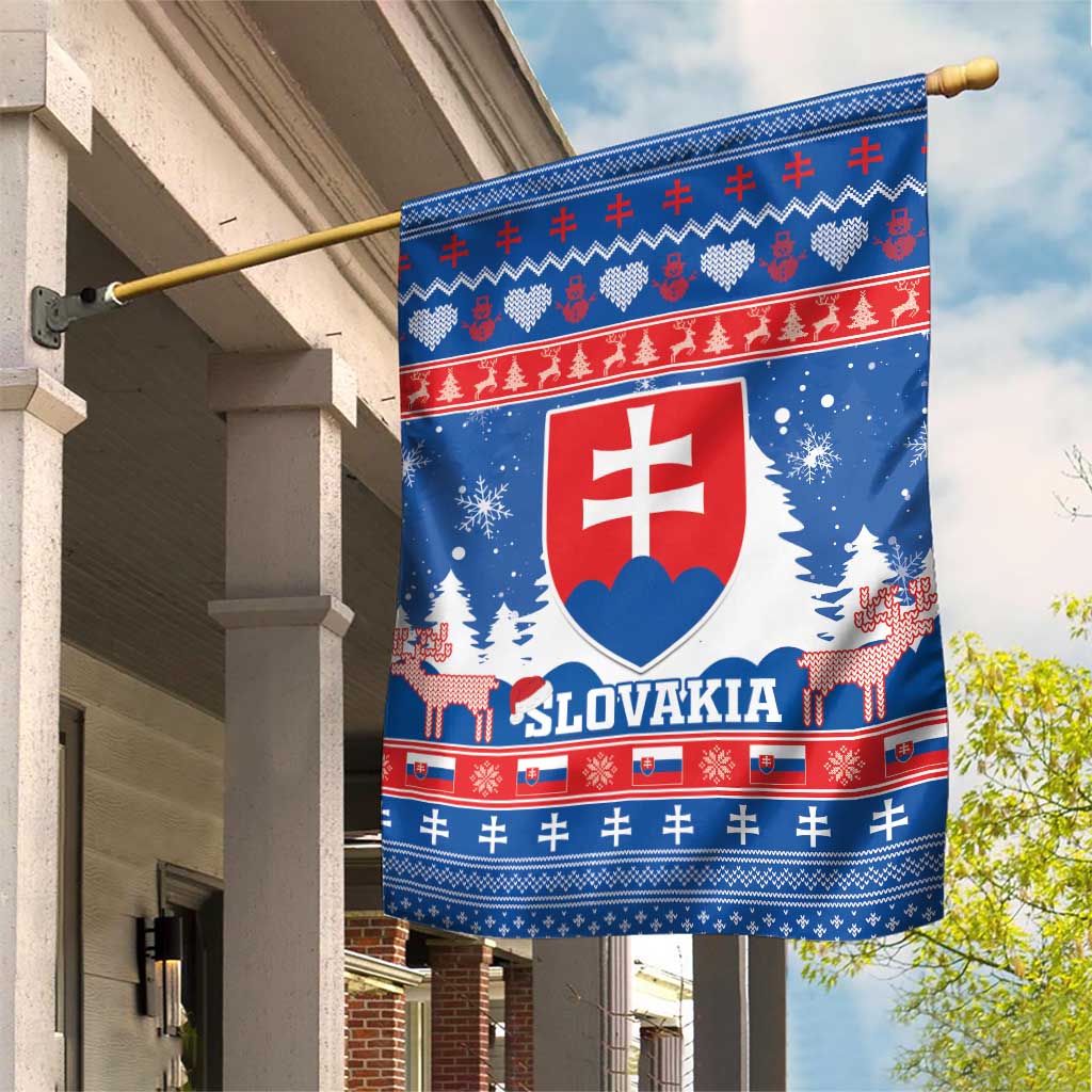 Slovakia Christmas Garden Flag Vesele Vianoce - Coat Of Arms - Wonder Print Shop