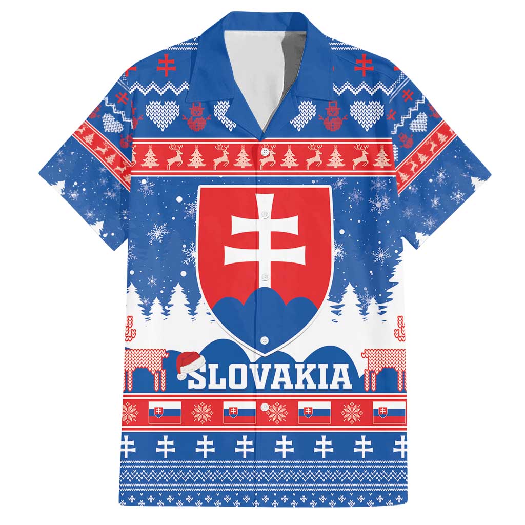 Slovakia Christmas Hawaiian Shirt Vesele Vianoce - Coat Of Arms - Wonder Print Shop