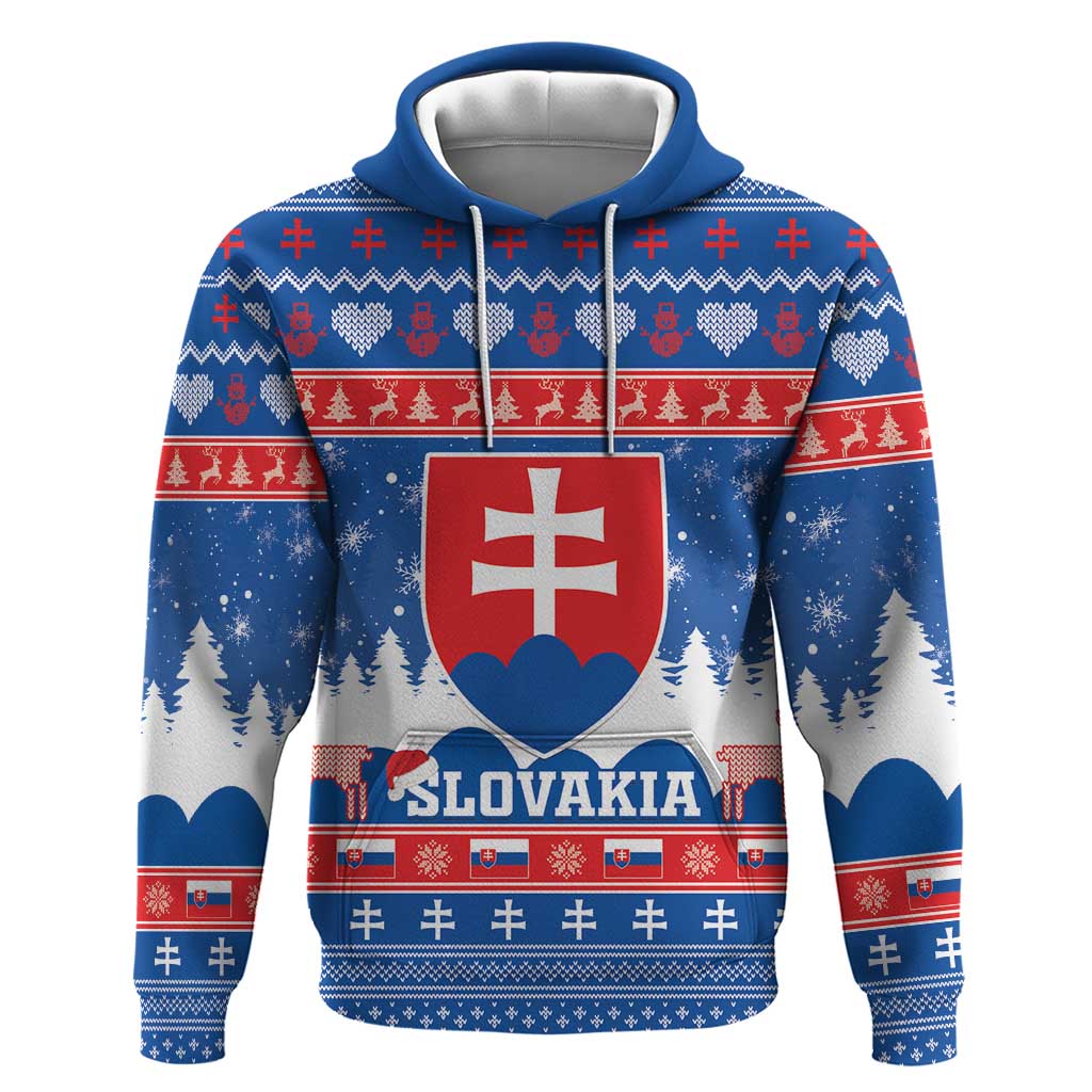 Slovakia Christmas Hoodie Vesele Vianoce - Coat Of Arms - Wonder Print Shop