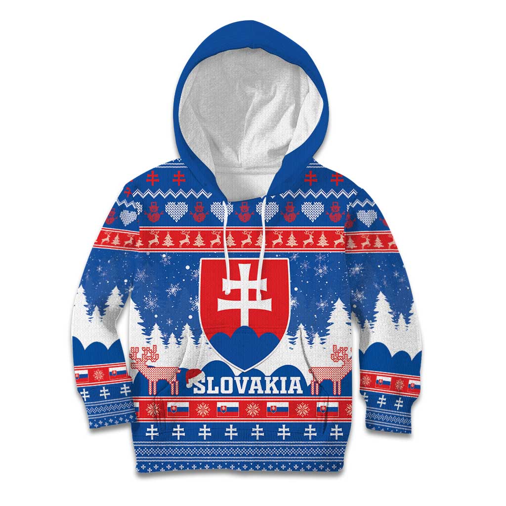 Slovakia Christmas Kid Hoodie Vesele Vianoce - Coat Of Arms - Wonder Print Shop