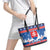 Slovakia Christmas Leather Tote Bag Vesele Vianoce - Coat Of Arms - Wonder Print Shop