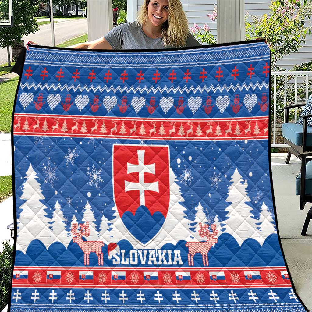 Slovakia Christmas Quilt Vesele Vianoce - Coat Of Arms - Wonder Print Shop