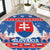 Slovakia Christmas Round Carpet Vesele Vianoce - Coat Of Arms