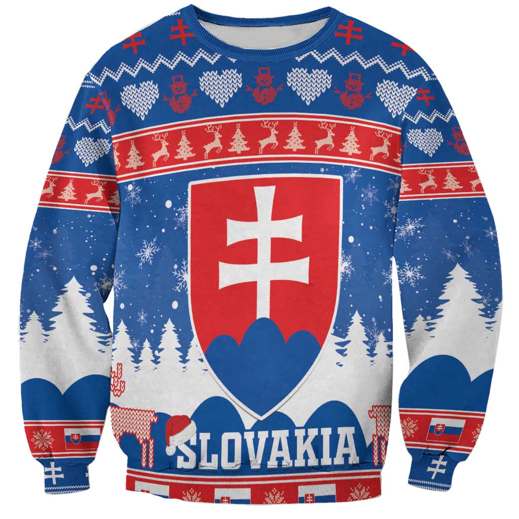 Slovakia Christmas Sweatshirt Vesele Vianoce - Coat Of Arms - Wonder Print Shop