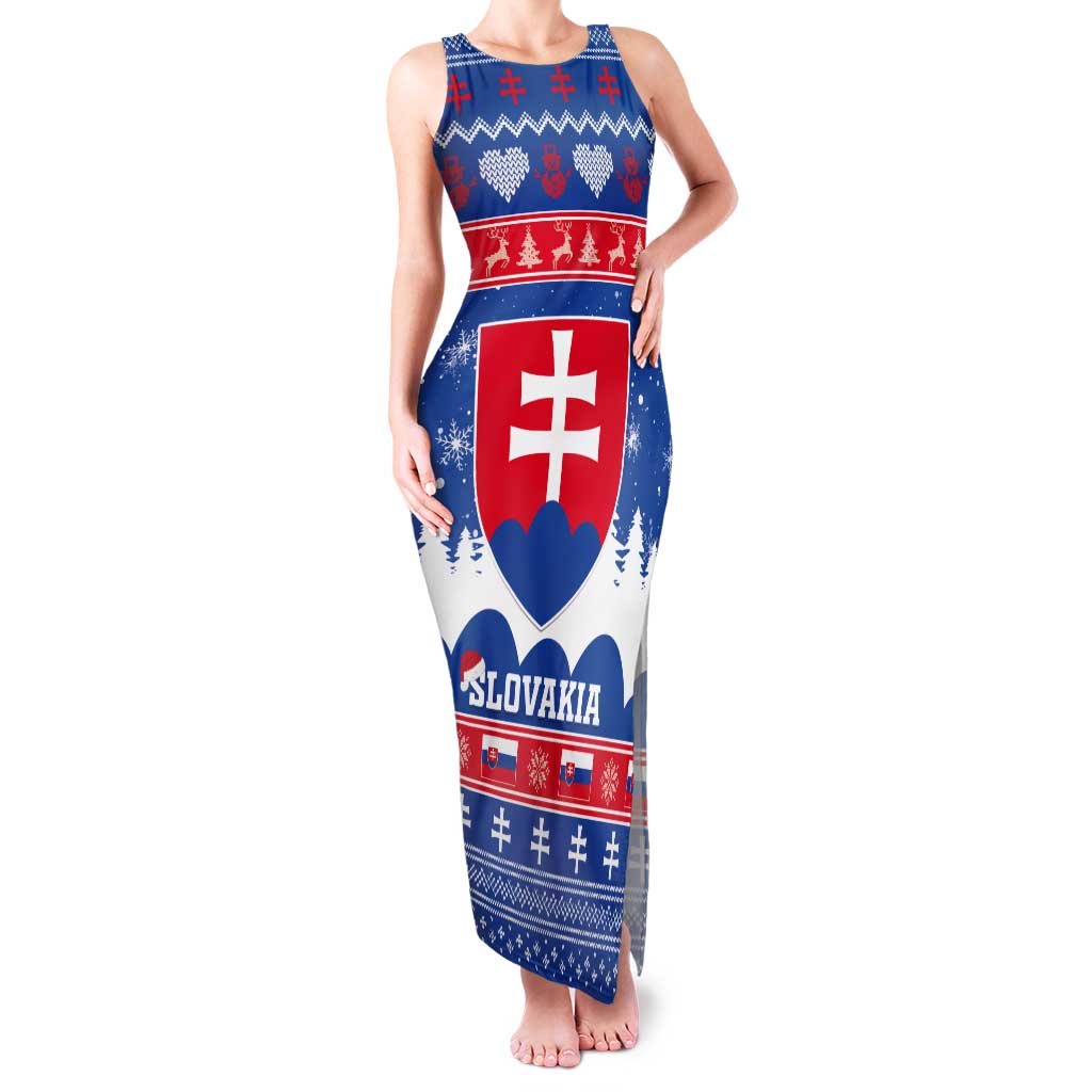 Slovakia Christmas Tank Maxi Dress Vesele Vianoce - Coat Of Arms - Wonder Print Shop