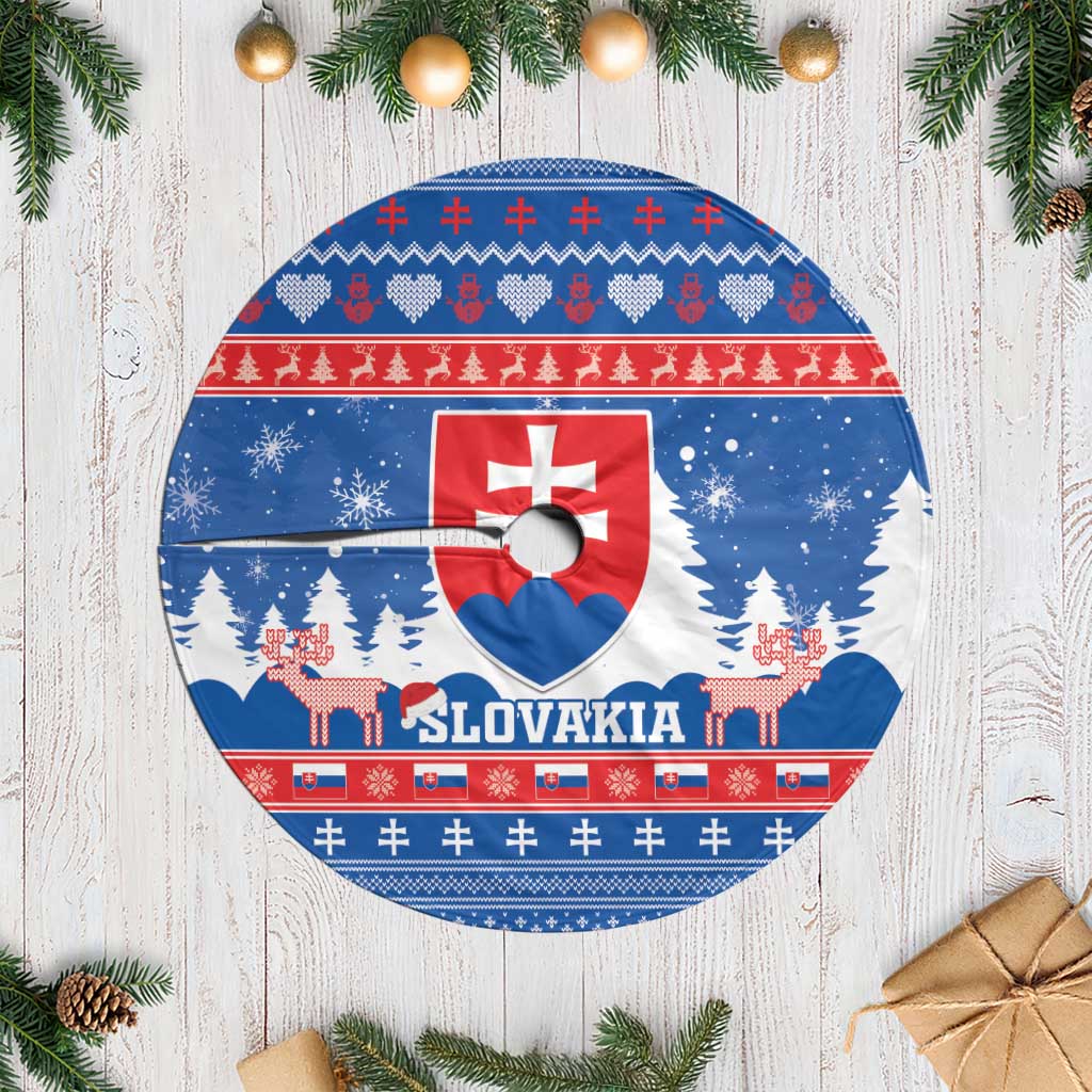 Slovakia Christmas Tree Skirt Vesele Vianoce - Coat Of Arms - Wonder Print Shop