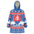 Slovakia Christmas Wearable Blanket Hoodie Vesele Vianoce - Coat Of Arms - Wonder Print Shop