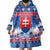 Slovakia Christmas Wearable Blanket Hoodie Vesele Vianoce - Coat Of Arms - Wonder Print Shop