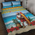 Aruba Christmas Quilt Bed Set Surfing Santa Bon Pasco - Wonder Print Shop