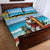 Aruba Christmas Quilt Bed Set Surfing Santa Bon Pasco - Wonder Print Shop