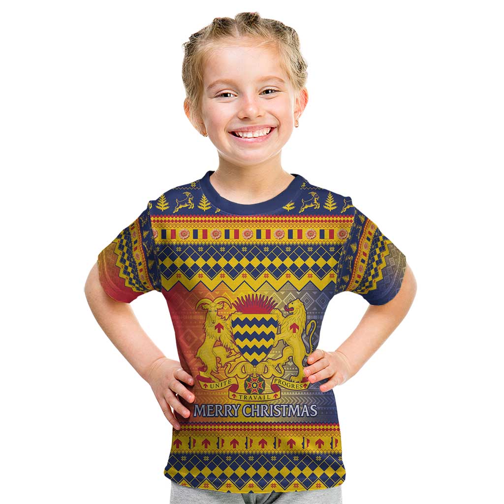 Chad Christmas Kid T Shirt Coat Of Arms Merry Christmas - Wonder Print Shop