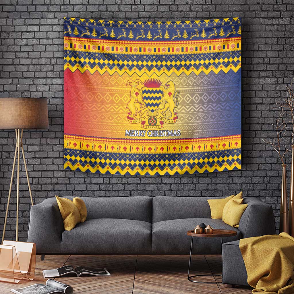 Chad Christmas Tapestry Coat Of Arms Merry Christmas