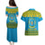 Rwanda Christmas Couples Matching Puletasi and Hawaiian Shirt Coat Of Arms Noheli Nziza - Wonder Print Shop