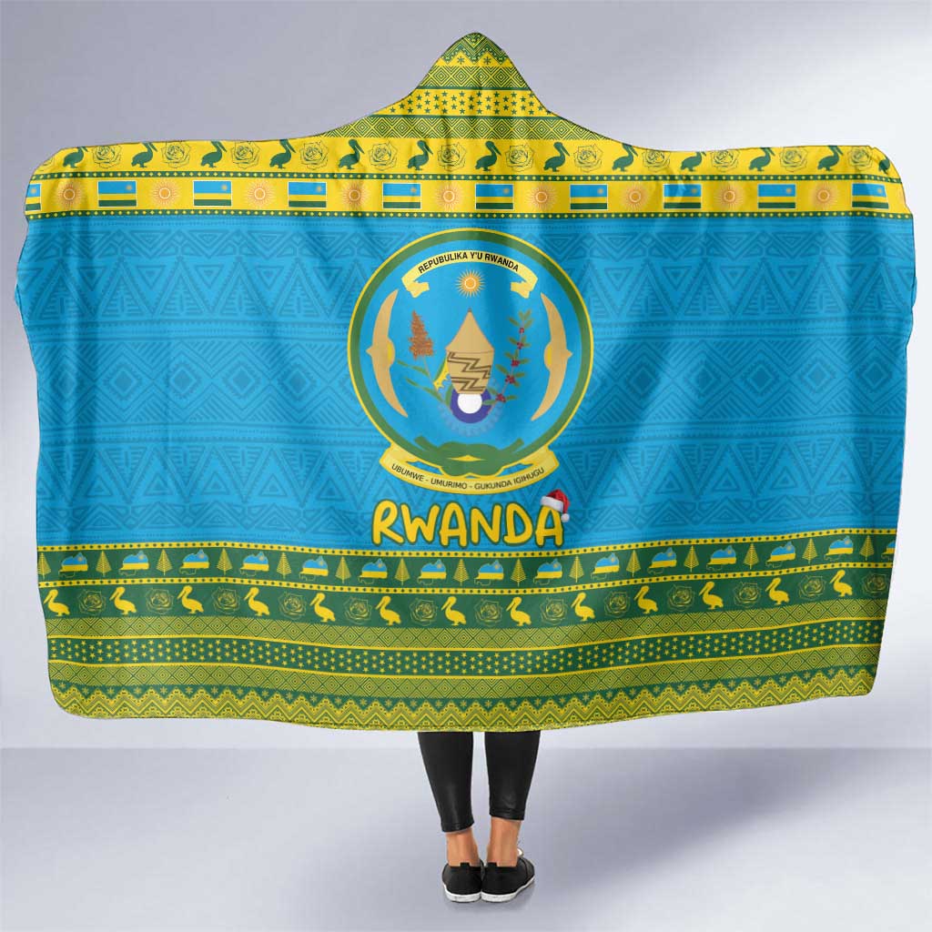 Rwanda Christmas Hooded Blanket Coat Of Arms Noheli Nziza