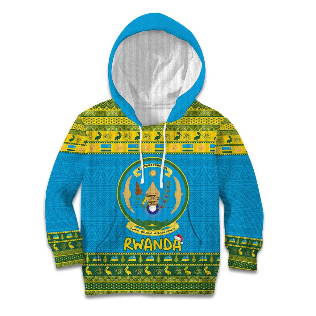 Rwanda Christmas Kid Hoodie Coat Of Arms Noheli Nziza - Wonder Print Shop