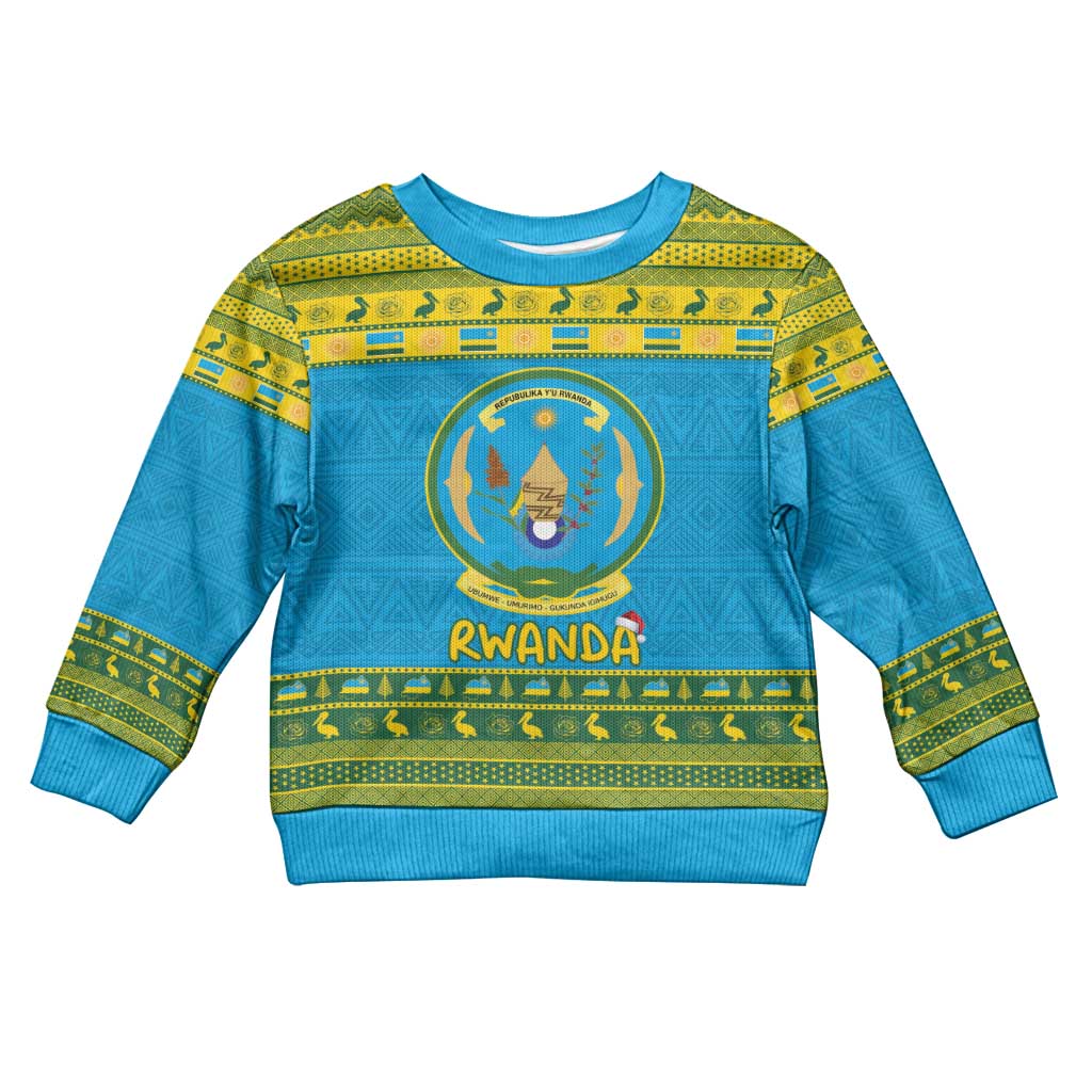 Rwanda Christmas Kid Ugly Christmas Sweater Coat Of Arms Noheli Nziza