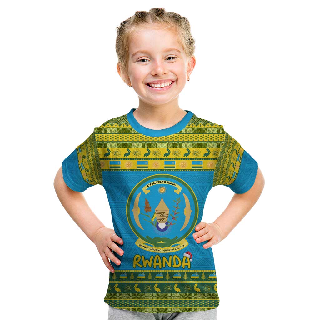 Rwanda Christmas Kid T Shirt Coat Of Arms Noheli Nziza - Wonder Print Shop