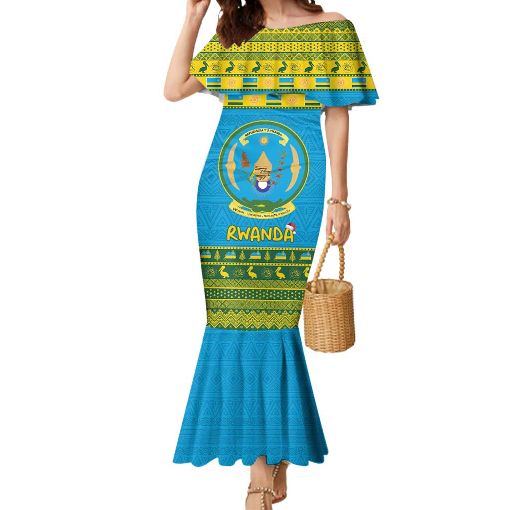 Rwanda Christmas Mermaid Dress Coat Of Arms Noheli Nziza