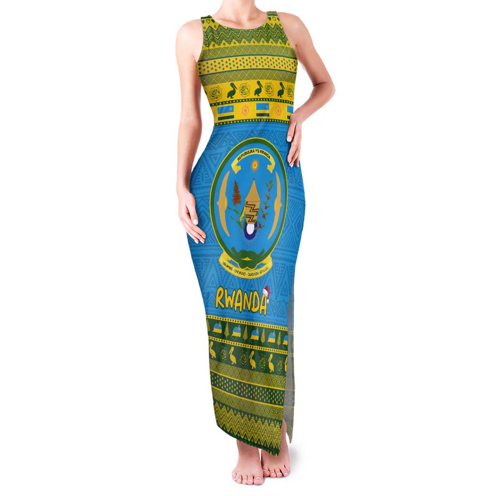 Rwanda Christmas Tank Maxi Dress Coat Of Arms Noheli Nziza