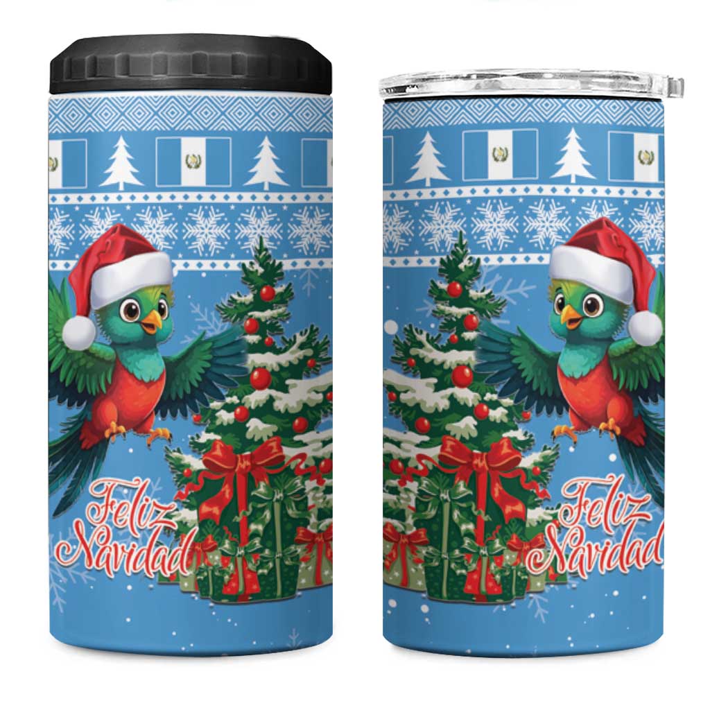 Guatemala Christmas 4 in 1 Can Cooler Tumbler Quetzal Feliz Navidad - Wonder Print Shop