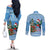 Guatemala Christmas Couples Matching Off The Shoulder Long Sleeve Dress and Long Sleeve Button Shirt Quetzal Feliz Navidad