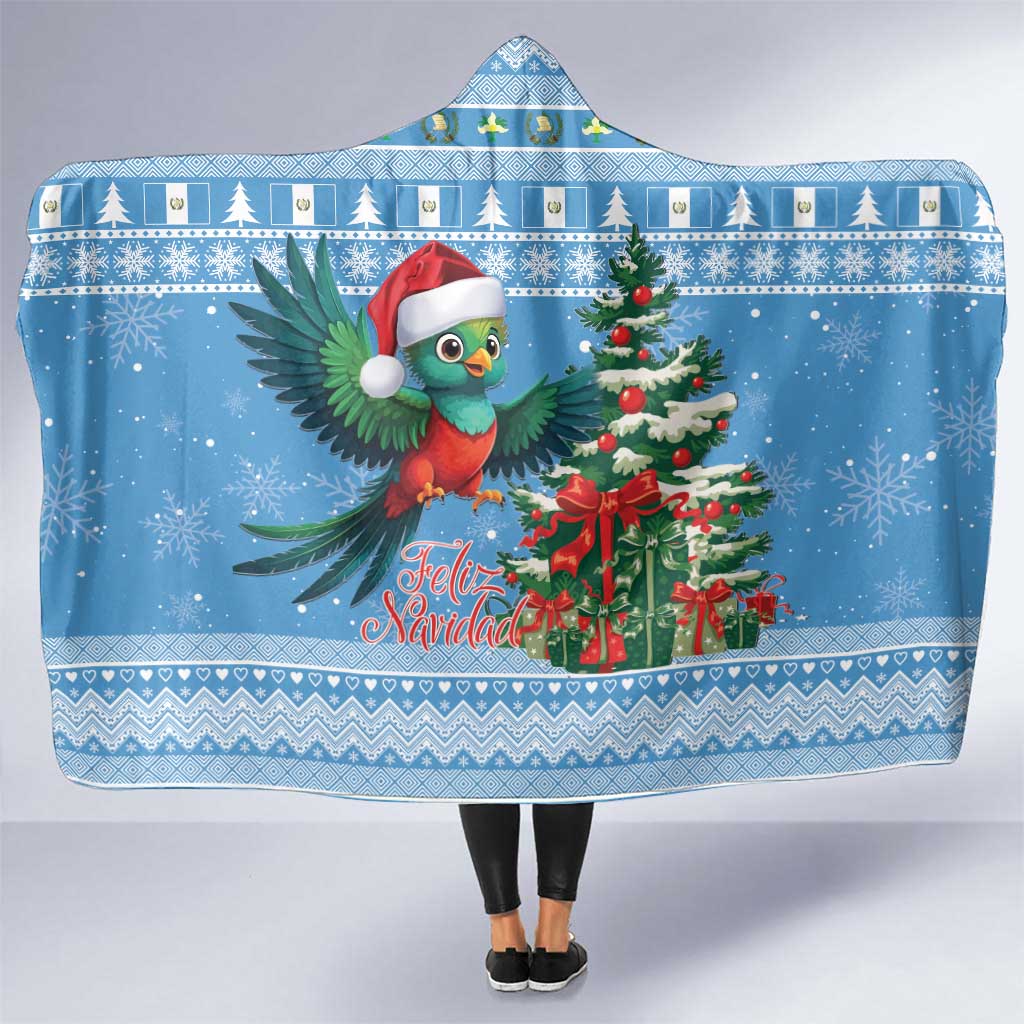 Guatemala Christmas Hooded Blanket Quetzal Feliz Navidad