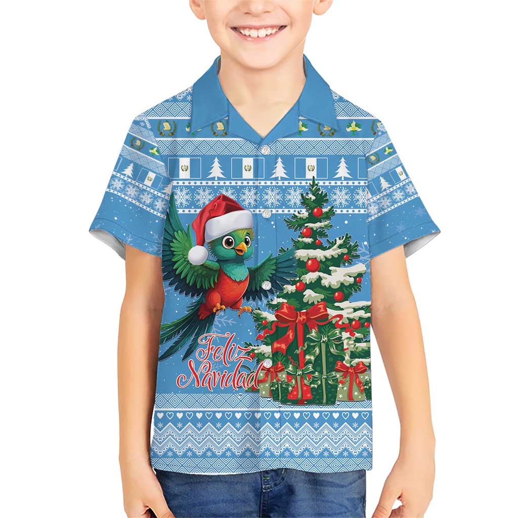 Guatemala Christmas Kid Hawaiian Shirt Quetzal Feliz Navidad - Wonder Print Shop