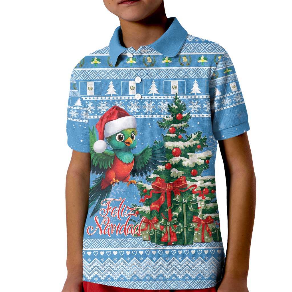 Guatemala Christmas Kid Polo Shirt Quetzal Feliz Navidad - Wonder Print Shop