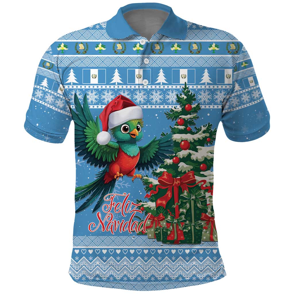 Guatemala Christmas Polo Shirt Quetzal Feliz Navidad