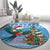 Guatemala Christmas Round Carpet Quetzal Feliz Navidad