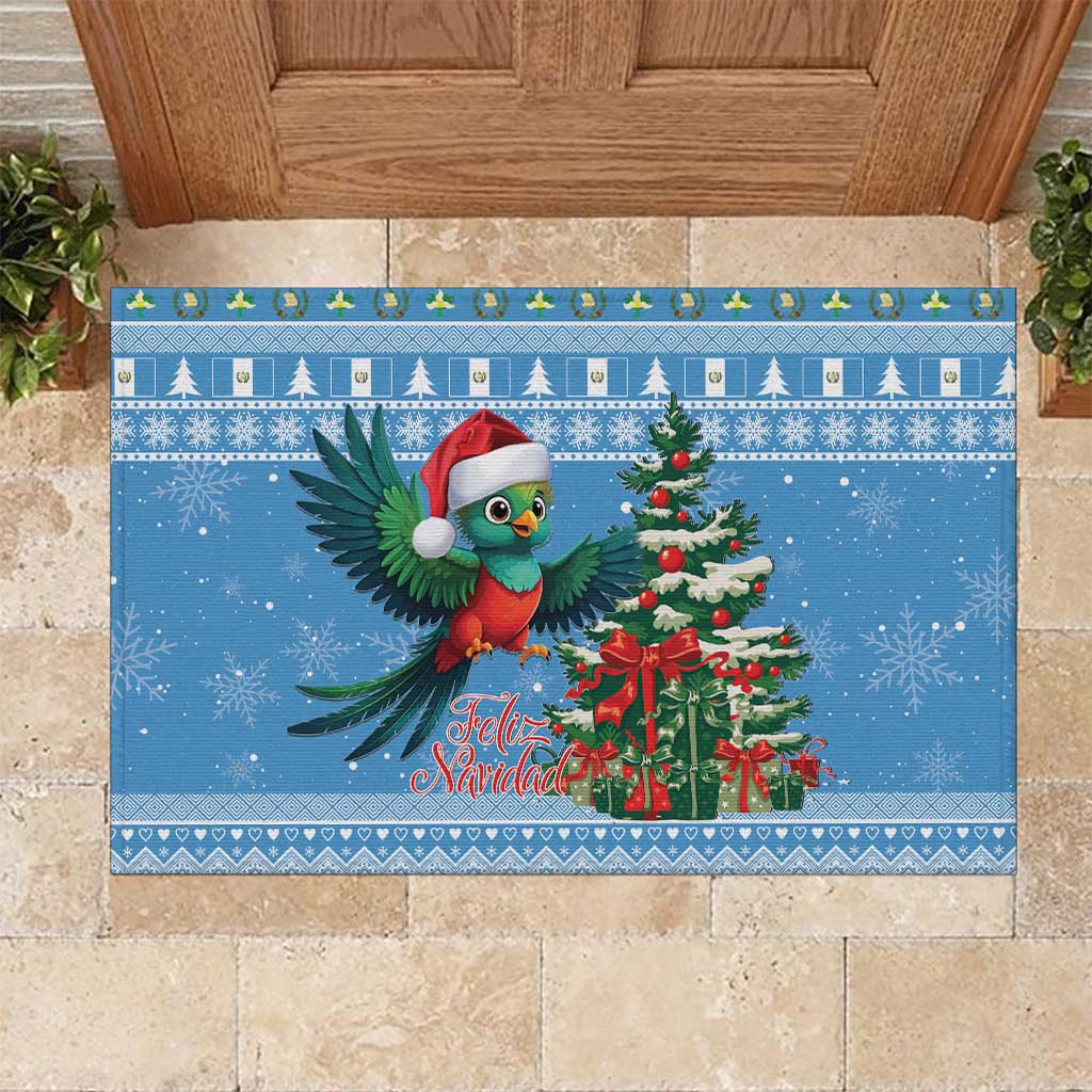 Guatemala Christmas Rubber Doormat Quetzal Feliz Navidad - Wonder Print Shop