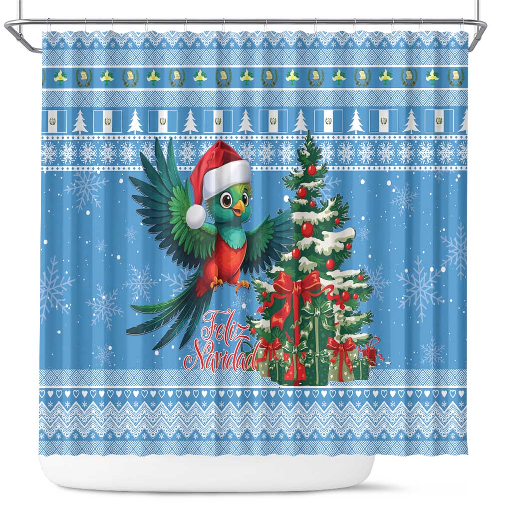 Guatemala Christmas Shower Curtain Quetzal Feliz Navidad