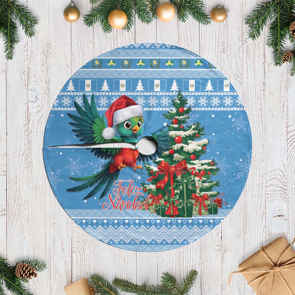 Guatemala Christmas Tree Skirt Quetzal Feliz Navidad