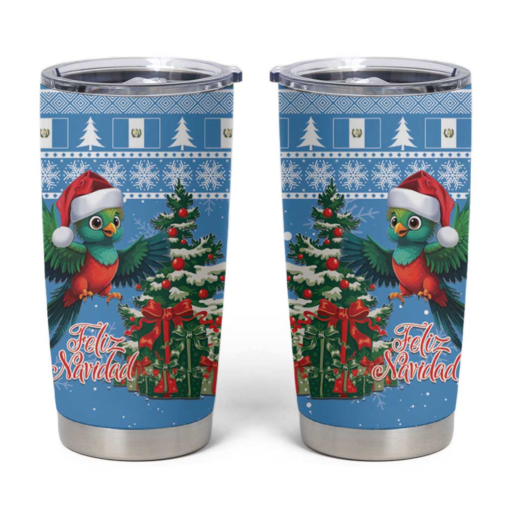 Guatemala Christmas Tumbler Cup Quetzal Feliz Navidad - Wonder Print Shop