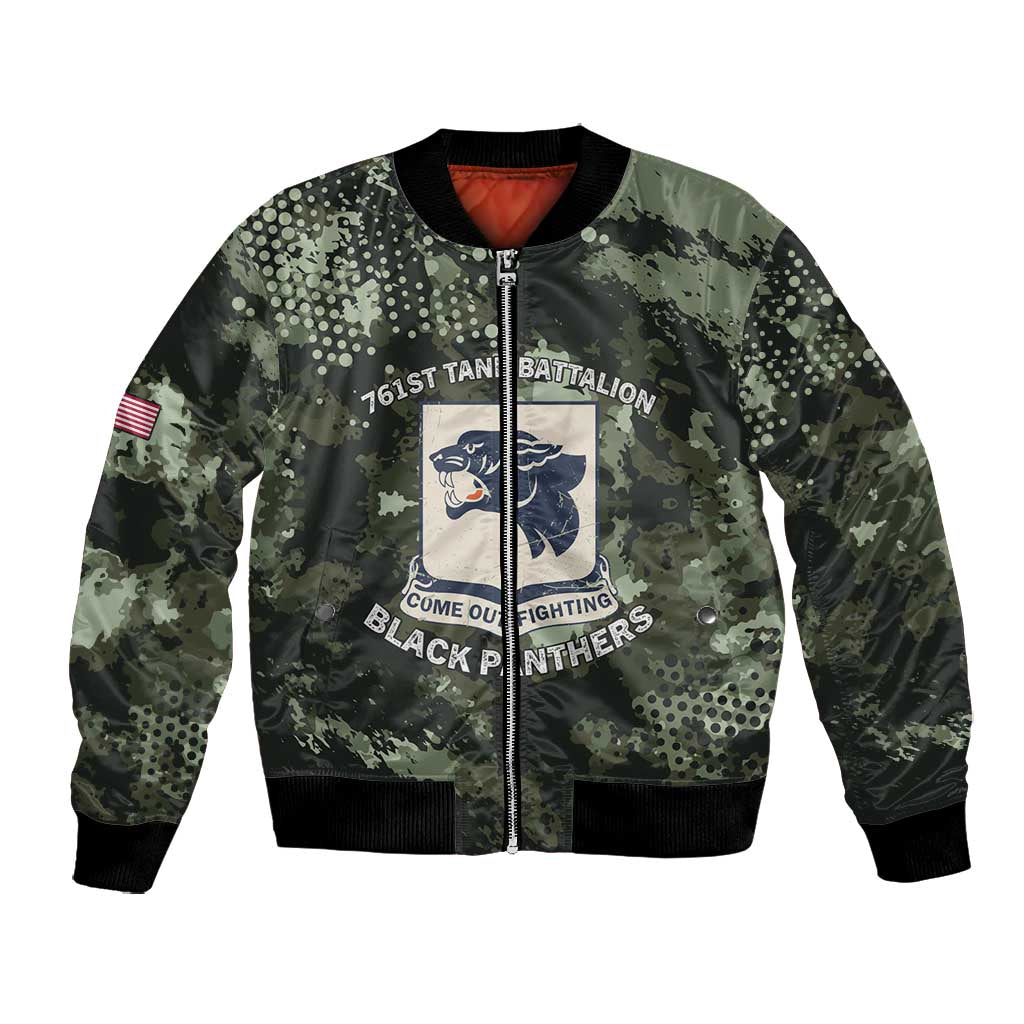 761st Tank Battalion Black Panthers Bomber Jacket WWII Military Camouflage - Wonder Print Shop