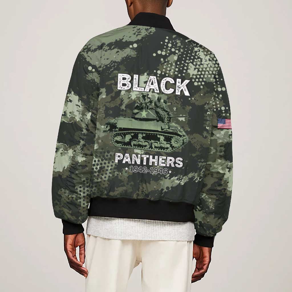 761st Tank Battalion Black Panthers Bomber Jacket WWII Military Camouflage - Wonder Print Shop