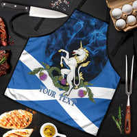 Personalised Unicorn Scotland Apron Scottish Saltire With Thistle