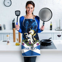 Personalised Unicorn Scotland Apron Scottish Saltire With Thistle