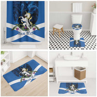 Personalised Unicorn Scotland Bathroom Set Scottish Saltire With Thistle