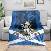 Personalised Unicorn Scotland Blanket Scottish Saltire With Thistle