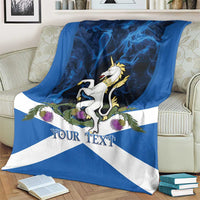 Personalised Unicorn Scotland Blanket Scottish Saltire With Thistle