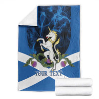 Personalised Unicorn Scotland Blanket Scottish Saltire With Thistle