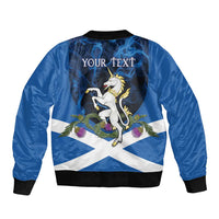 Personalised Unicorn Scotland Bomber Jacket Scottish Saltire With Thistle