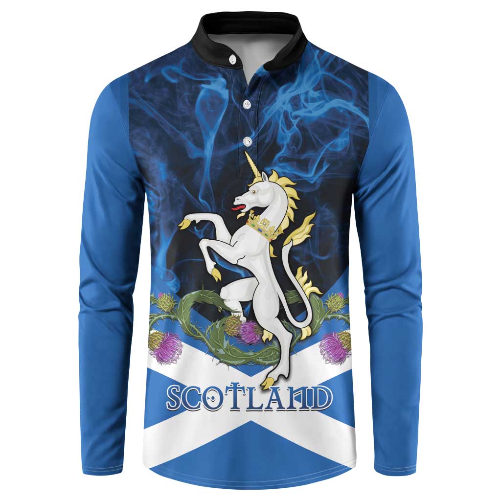 Personalised Unicorn Scotland Button Sweatshirt Scottish Saltire With Thistle