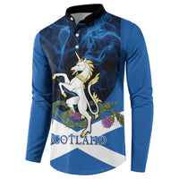 Personalised Unicorn Scotland Button Sweatshirt Scottish Saltire With Thistle