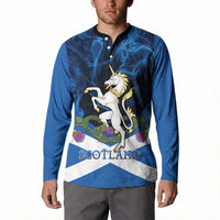 Personalised Unicorn Scotland Button Sweatshirt Scottish Saltire With Thistle