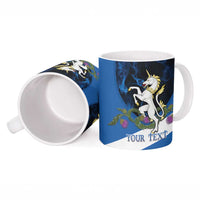 Personalised Unicorn Scotland Ceramic Mug Scottish Saltire With Thistle
