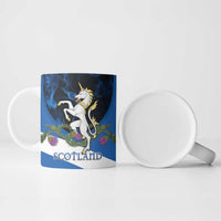 Personalised Unicorn Scotland Ceramic Mug Scottish Saltire With Thistle