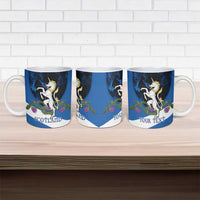 Personalised Unicorn Scotland Ceramic Mug Scottish Saltire With Thistle