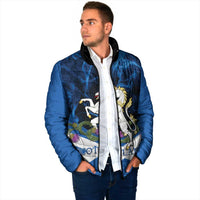 Personalised Unicorn Scotland Padded Jacket Scottish Saltire With Thistle